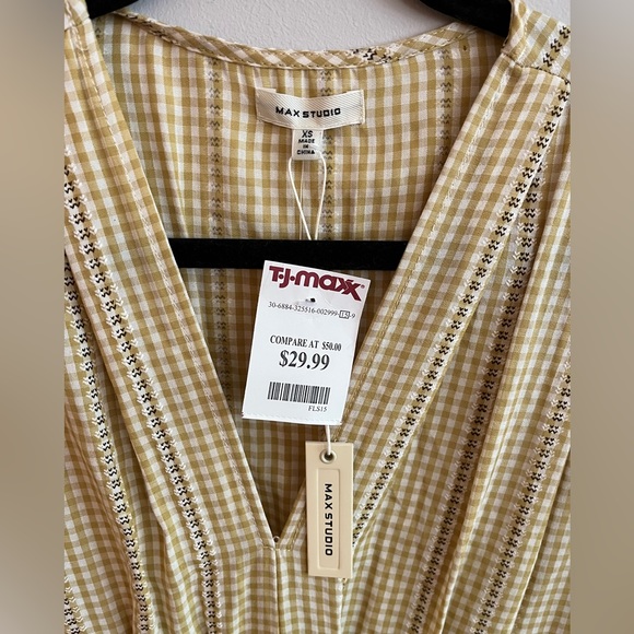 Yellow Check Dress by Max Studio - Picture 3 of 4